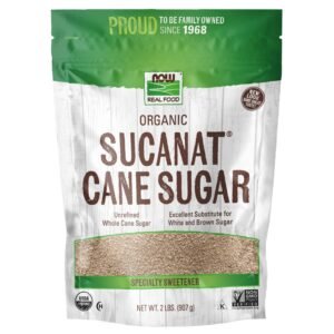 NOW Foods, Certified Organic Sucanat Cane Sugar, Powder from Pure Evaporated Cane Syrup, Excellent Substitute for White and Brown Sugar, Certified Non-GMO, 2-Pound (Packaging May Vary) - Image 1