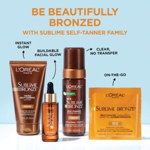 L'Oreal Paris Sublime Bronze Tinted Self Tanning Lotion, Medium Natural Tan 5 fl. Oz - Image 8