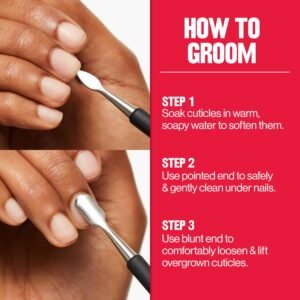 Revlon Cuticle Pusher and Nail Cleaner, Dual Ended Nail Care Tool, Easy to Use, Stainless Steel (Pack of 1) - Image 4