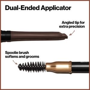 Revlon ColorStay Eyebrow Pencil with Spoolie Brush, Waterproof, Longwearing, Angled Tip Applicator for Perfect Brows, 220 Dark Brown, 0.021 oz - Image 3