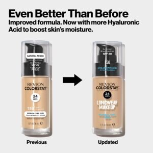 Revlon Liquid Foundation, ColorStay Face Makeup for Normal & Dry Skin, SPF 20, Longwear Medium-Full Coverage with Natural Finish, Oil Free, 330 Natural Tan, 1 Fl Oz - Image 8