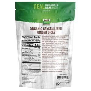 NOW Foods, Organic Crystallized Ginger Dices, Low-Sodium, Preservative-Free and Non-GMO, 16-Ounce (Packaging May Vary) - Image 2