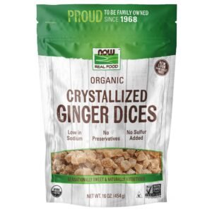 NOW Foods, Organic Crystallized Ginger Dices, Low-Sodium, Preservative-Free and Non-GMO, 16-Ounce (Packaging May Vary) - Image 1