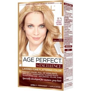 L'Oreal Paris Excellence Age Perfect Layered Tone Flattering Color, 8N Medium Natural Blonde Set (Packaging May Vary) - Image 6