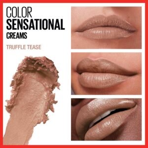 Maybelline Color Sensational Lipstick, Lip Makeup, Cream Finish, Hydrating Lipstick, Nude, Pink, Red, Plum Lip Color, Truffle Tease, 0.15 oz; (Packaging May Vary) - Image 3
