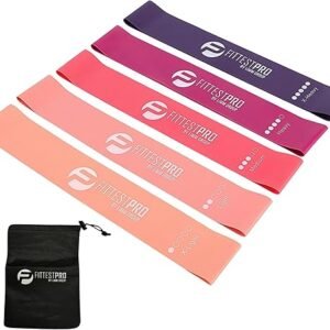 Limm by Fittest Pro Resistance Loop Bands for Legs and Butt, Fabric Exercise Loop Pink Color Set of 5 Bands Yoga, Pilates, Rehab, Fitness, Strength Bands - Image 3