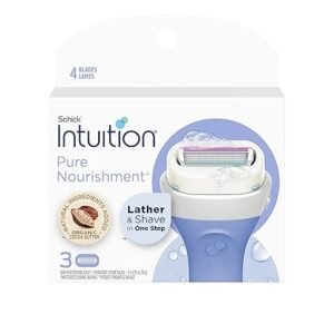 Schick Intuition Pure Nourishment Womens Razor Refills with Coconut Milk and Almond Oil, 3 Count (Pack of 1) - Image 1