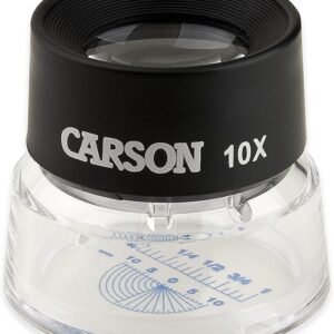 Carson LumiLoupe 10x Power Pre-Focused Stand Magnifier With Dual Lens and Snap-On Reticle (LL-20) - Image 2