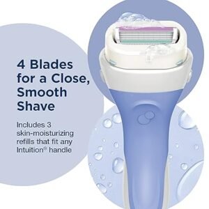 Schick Intuition Pure Nourishment Womens Razor Refills with Coconut Milk and Almond Oil, 3 Count (Pack of 1) - Image 5