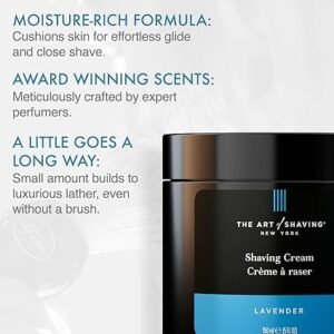 The Art of Shaving Lavender Shaving Cream for Men - Beard Care, Protects Against Irritation and Razor Burn, Clinically Tested for Sensitive Skin, 5 Fl Oz (Pack of 1) - Image 2