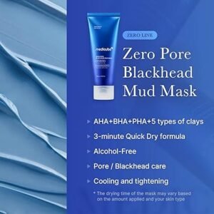 medicube Zero Pore Blackhead Mud Facial Mask - Skin Cooling & Pore Tightening - 3 Minute Quick Dry Formula with AHA, BHA, PHA, and Pore-Purifying Clay - Korean Mud Mask 3.52 oz - Image 3