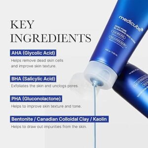 medicube Zero Pore Blackhead Mud Facial Mask - Skin Cooling & Pore Tightening - 3 Minute Quick Dry Formula with AHA, BHA, PHA, and Pore-Purifying Clay - Korean Mud Mask 3.52 oz - Image 4