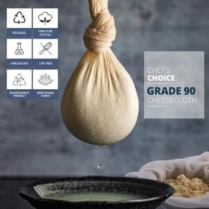 Sufaniq Cheese Cloths, Grade 90 (18 Sq Feet) 100% Pure Cotton Reusable Cheesecloth, Unbleached Ultra Fine Fabric, Cheesecloth for Straining, Premium Butter Muslin Cloth for Straining - 2 Sq Yard - Image 3