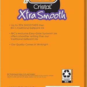 BIC Cristal Xtra Smooth Ballpoint Pen, Medium Point (1.0mm), Black, For Everyday Writing Activities, 10-Count - Image 3