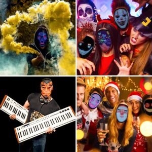 The Funle LED Mask with App Controlled,Programmable LED Halloween Mask,Digital Mask for Costume Cosplay Party Masquerade - Image 6