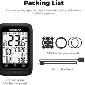 COOSPO Bike Computer GPS Wireless, ANT+ Cycling Computer GPS with Bluetooth, Multifunctional ANT+ Bicycle Computer GPS with 2.4 LCD Screen, Bike Speedometer with Auto Backlight IP67 - Image 6