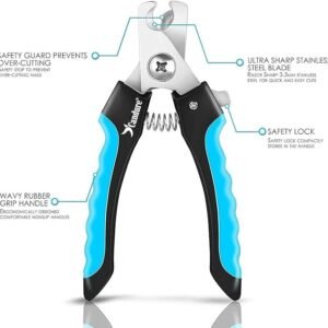 Candure Dog Nail Clippers and Trimmer with Safety Guard to Avoid Over-Cutting Toe Nails Professional Grooming Pet Nail Clipper with Nail File for Small Medium-Large Breeds - Image 3