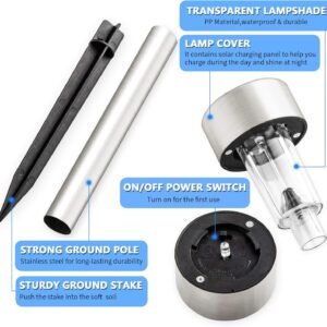 GIGALUMI Solar Pathway Lights 12 Pack, Stainless Steel IP44 Waterproof Auto On/Off Outdoor LED Solar Landscape Lights for Garden, Yard, Patio, Path and Walkway. (Warm White)ââ‚¬¦ââ‚¬¦ - Image 7