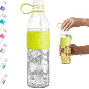 Copco Hydra Reusable Tritan Water Bottle with Spill Resistant Lid and Non-Slip Sleeve, 20-Ounce, Light Green - Image 1