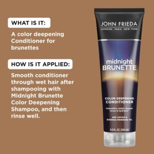 John Frieda Brilliant Brunette Visibly Deeper Color Deepening Conditioner, 8.3 Ounce, with Evening Primrose Oil, Infused with Cocoa - Image 5