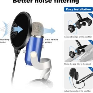 Aokeo Clamp On Studio Microphone Mic Round Shape Wind Pop Filter Mask Shield - Image 3